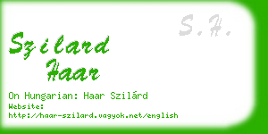 szilard haar business card