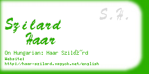 szilard haar business card